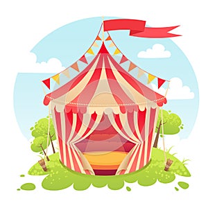 Cute cartoon tent show circus