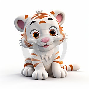 Cute Cartoon Tiger Sculpted In 8k Resolution - Indian Pop Culture Inspired photo