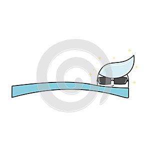 Cute cartoon tooth brush with tooth paste and sunglasses vector funny illustration