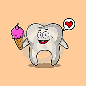Cute cartoon tooth character
