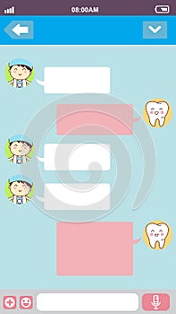 Cute cartoon tooth with doctor