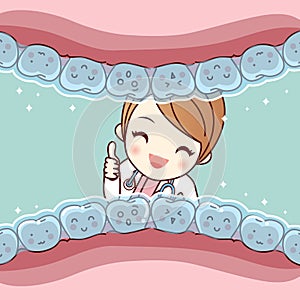 Cute cartoon tooth invisible braces