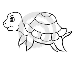 Cute cartoon turtle coloring page