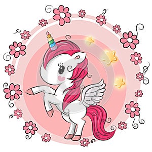 Lindo diseno de pintura unicornio flores 