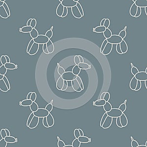 Cute cartoon unisex dog balloon animal background. Hand drawn simple boho celebration party home decor. Gender neutral