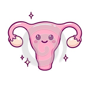 Cute cartoon uterus photo