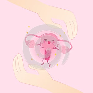 Cute cartoon uterus photo
