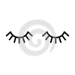 Cute cartoon vector eyes with lashes illustration