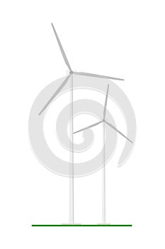 Cute cartoon vector illustration of a eolian energy plant