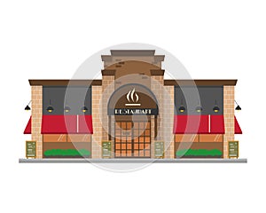 Cute cartoon vector illustration of a restaurant