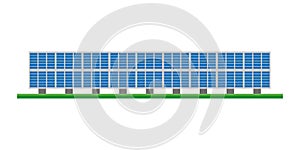 Cute cartoon vector illustration of a solar photovoltaic power plant