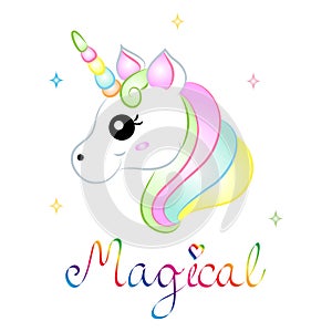 Cute Cartoon Vector Magical Unicorn