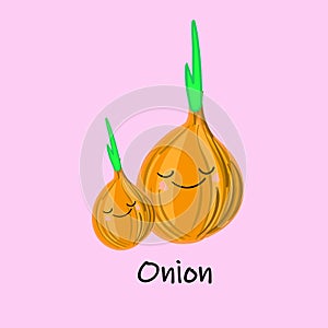 cute cartoon vegetables with smiles on faces and emotions. CARDS FOR CHILDREN'S EDUCATION.Cute vegetable character