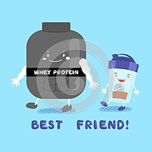 Cute cartoon whey protein