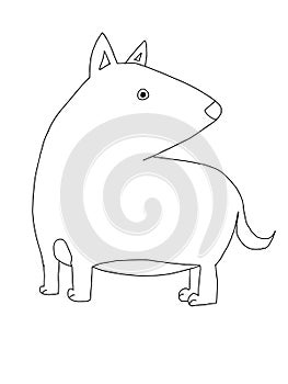 Cute cartoon,wolf animal illustration  white background