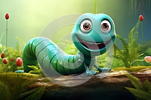 Cute cartoon worm character