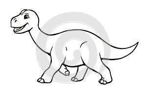 Cute cartoon young dinosaur
