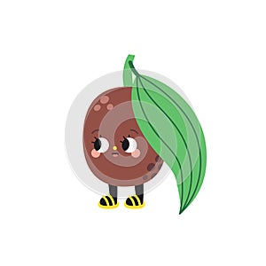 Cute cartoon ziziphus fruit illustration on a white background