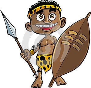 Cute cartoon zulu warrior photo