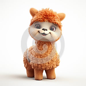Cute Cartoonish 3d Alpaca Model Rendered In Cinema4d photo