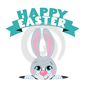 Cute cartoons Easter rabbit. Suitable for Easter design.