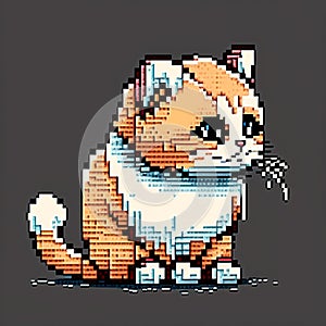 cute cat in 8 bits pixelart GENERATIVE AI, GENERATIVE, AI