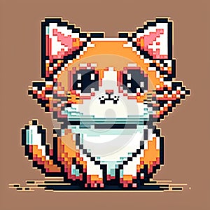 cute cat in 8 bits pixelart GENERATIVE AI, GENERATIVE, AI