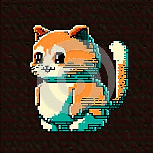 cute cat in 8 bits pixelart GENERATIVE AI, GENERATIVE, AI