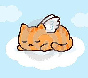 Cute cat angel cartoon drawing