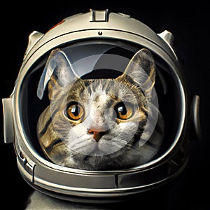 Cute cat astronaut in space