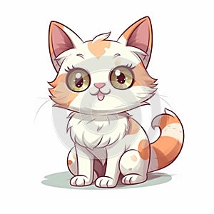 Cute cat cartoon illustration isolated background. AI Generated