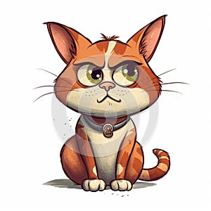 Cute cat cartoon illustration isolated background. AI Generated