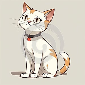 Cute cat cartoon illustration isolated background. AI Generated