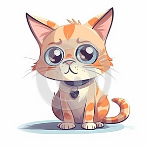 Cute cat cartoon illustration isolated on white background. AI Generated