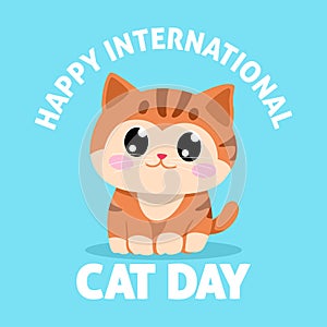 Cute cat cartoon for International Cat Day