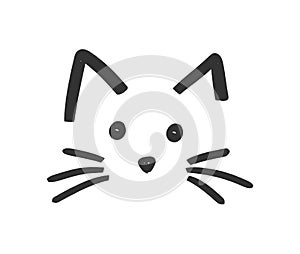 Cute cat face icon