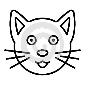 Cute cat face icon, outline style