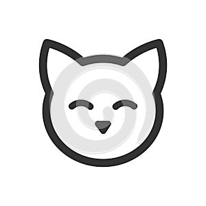 Cute cat face outline icon