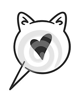 Cute cat frame chat bubble