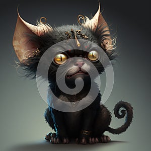 Cute cat full of devilish. Created with Generative AI