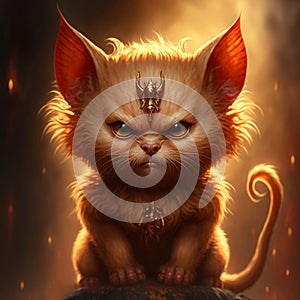 Cute cat full of devilish. Created with Generative AI