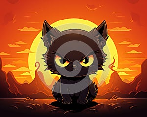 cute cat full of devilish and mischievous things.