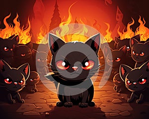 cute cat full of devilish and mischievous things.