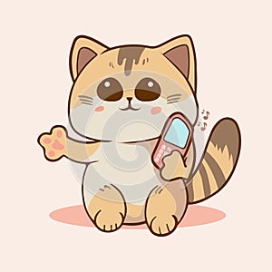 Cute cat Funny playful kitty illustration of funny cartoon cats