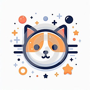 Cute cat head icon