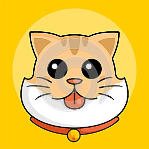 Cute Cat Head Mascot Vector Illustration