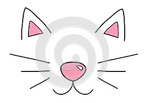 Cute cat`s face vector photo