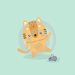 Cute cat illustration.