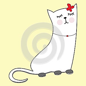 Cute cat illustration vector for kids print