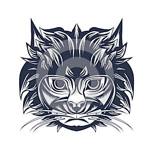 Cute cat inking illustration artwork